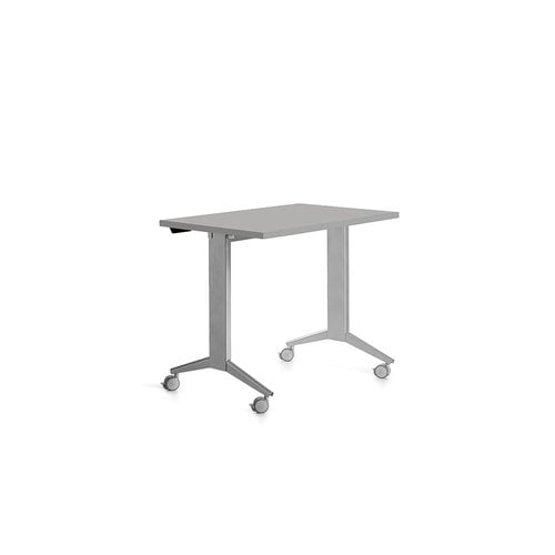 MESA ROCADA METAL 120x60 ALUMINIO/GRIS