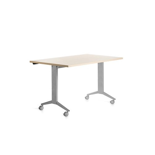 MESA ROCADA METAL 140x80 ALUMINIO/HAYA