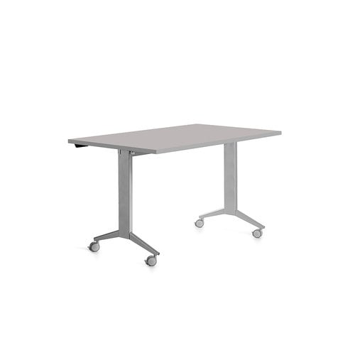 MESA ROCADA METAL 140x80 ALUMINIO/GRIS