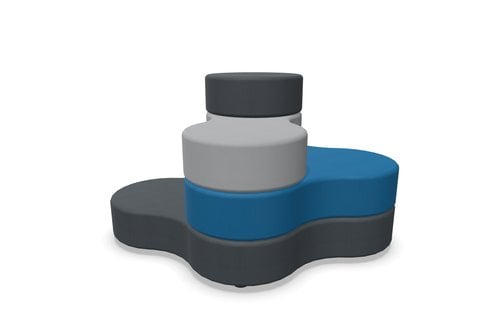 PUFF MODULAR PIQUERAS AZUL/GRIS