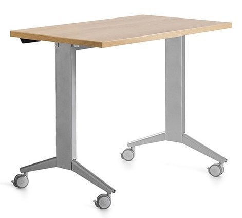 MESA ROCADA METAL 120x60 GRIS/ROBLE