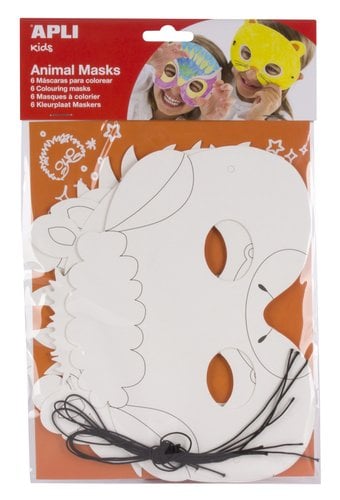 MASCARA DE CARTON APLI ANIMALES B/6