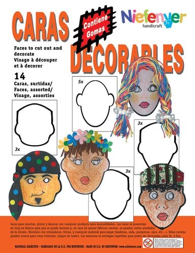 CARETA CART. CARAS DECORABLES PACK 14