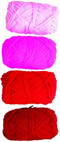 OVILLOS LANA NIEF.28gr.TONOS ROJOS P/4