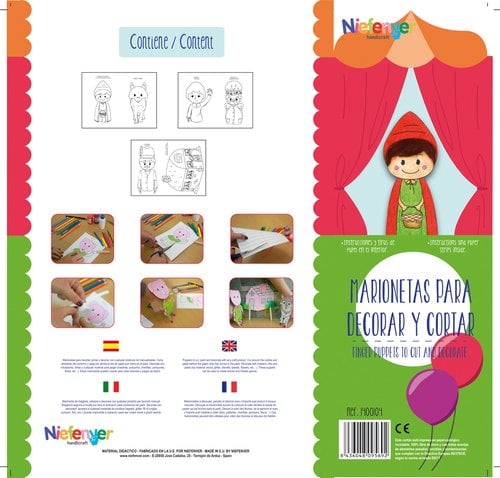MARIONETA DEDOS CAPERUCITA ROJA PACK 6