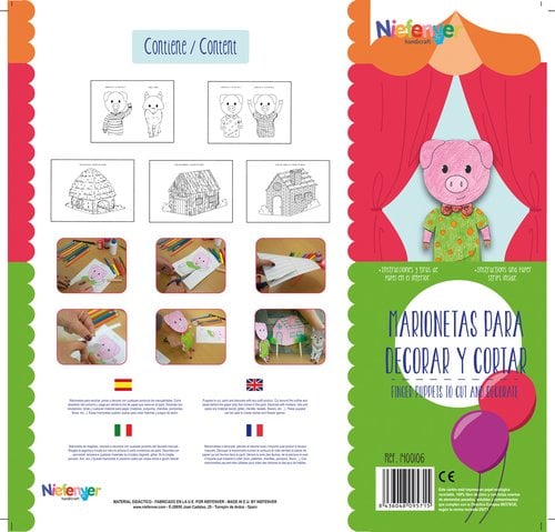 MARIONETA DEDOS LOS 3 CERDITOS PACK 7