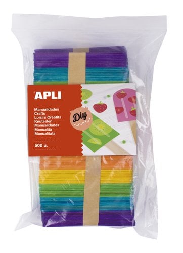 PALILLOS PLANOS MADERA COLOR B/500