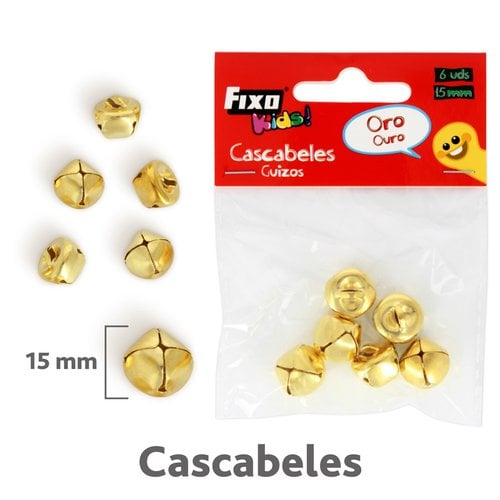 CASCABELES FIXO ORO 15mm B/6