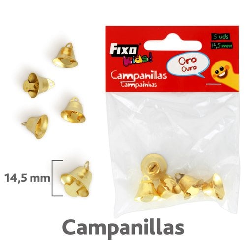 CAMPANILLAS FIXO ORO 14.5mm B/5