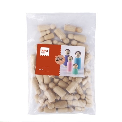 MUÑECOS APLI MADERA NATURAL B/48
