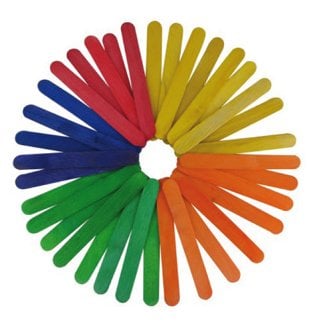 PALILLOS PLANOS COLORES 15cm. PACK 50