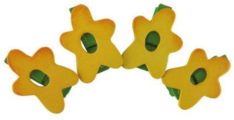 PINZAS SMART MADERA FLORES AMAR. PACK 4