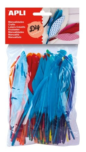 PLUMAS APLI 7-16 cm. SURTIDO B/100