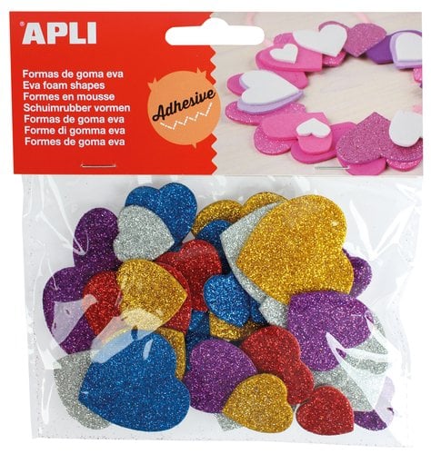 GOMA EVA APLI F.ADH.PURP.CORAZONES B/50