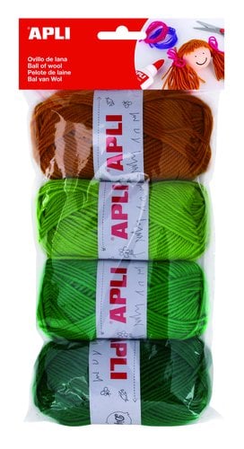 OVILLOS LANA APLI 50 gr.TONOS VERDES P/4