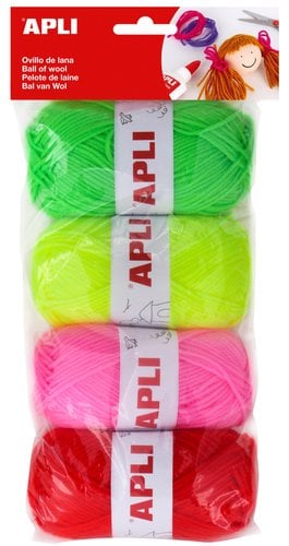 OVILLOS LANA APLI 50 gr. TONOS FLUOR P/4
