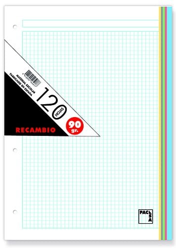 RECAMBIO PACSA A4 120h 4 TAL. 5 COL. BAN