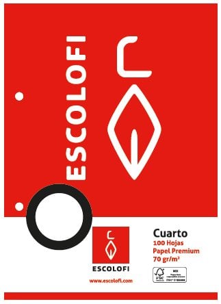 RECAMBIO ESCOLOFI A4 100h 2 TAL. MM.3x3
