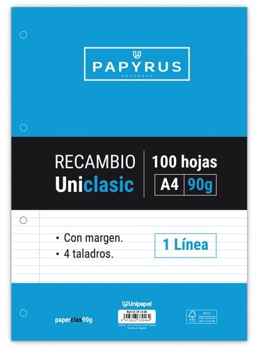 RECAMBIO PAPYRUS A4 100h 4 TAL.HZ C/M