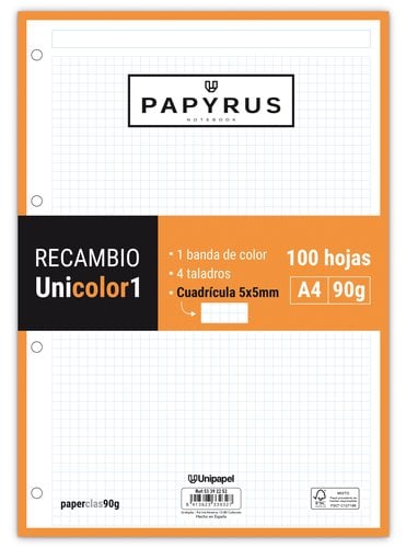 RECAMBIO PAPYRUS A4 100h 4 TAL.CD.5 NAR