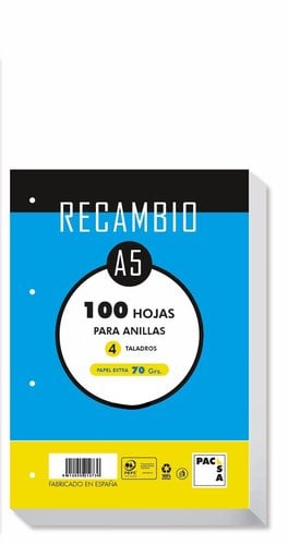 RECAMBIO PACSA A5 100h 4 TAL. CD.4
