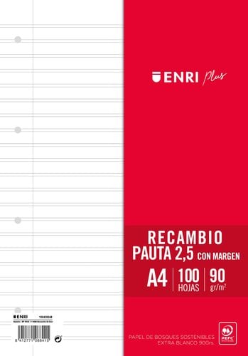 RECAMBIO ENRI PLUS A4 100h 4 TAL. PT.2,