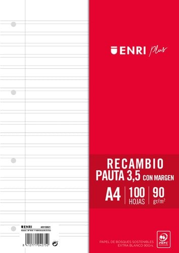 RECAMBIO ENRI PLUS A4 100h 4 TAL. PT.3,