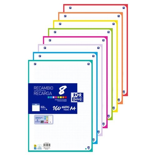 RECAMBIO OXF. COLOR 8 A4 160h 4 TAL. CD