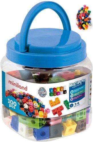 BOTE DE 100 CUBOS ENCAJABLES 2cm