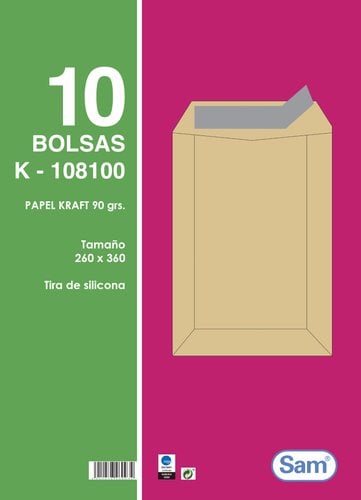 BOLSA SAM 260x360 KRAFT 90g PAQ.1