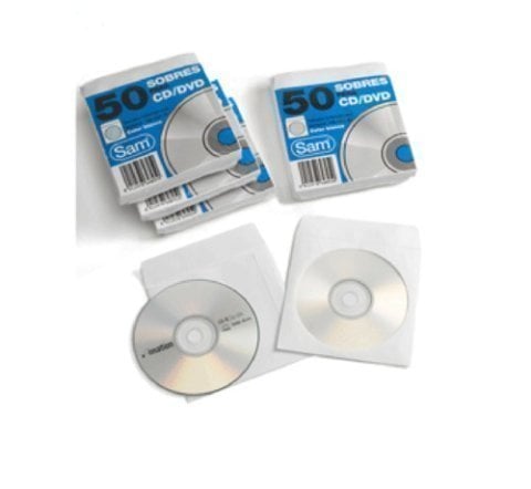 PQT. 50 CD BLANCO SOBRE SAM CD/DVD VENTANA PAQ.50