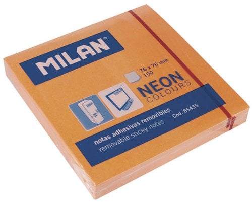 NOTAS ADHESIVAS MILAN 100h 76x76 NARANJA