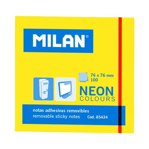 NOTAS ADHESIVAS MILAN 100h 76x76 AMARILL
