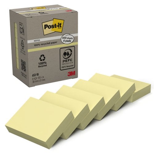 TACO NOTAS POST-IT RECICL. 653 38x51 P/6