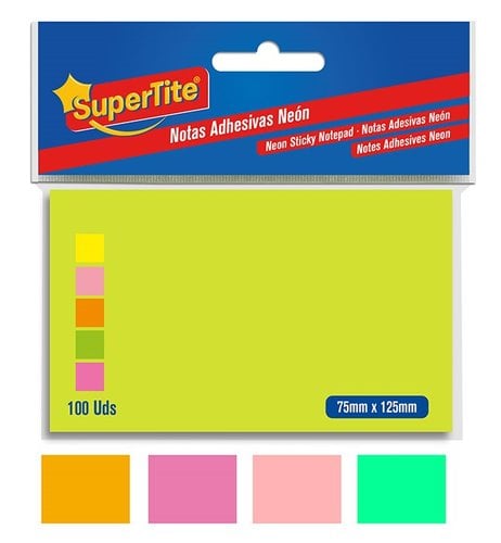 TACO NOTAS SUPERTITE 75x125 NEON 100 uds