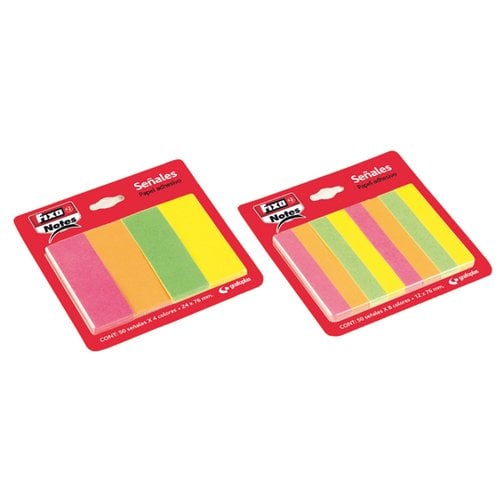 BANDERITAS ADHESIVAS FIXO 12x76 NEON B/8