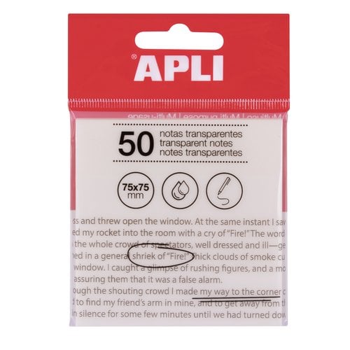 NOTAS ADHESIVAS APLI 50h 75x75 TRAS.TRAN