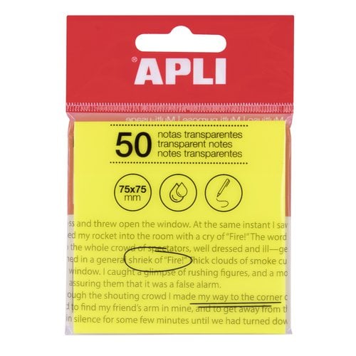 NOTAS ADHESIVAS APLI 50h 75x75 TRAS.AMA