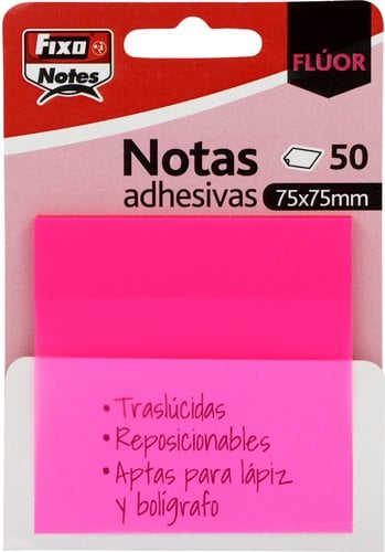NOTAS ADHESIVAS FIXO 50h 75x75 TRAS.FUCS