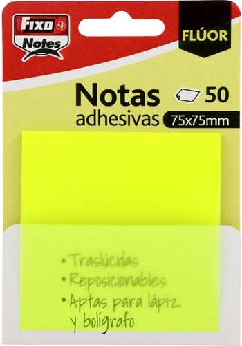 NOTAS ADHESIVAS FIXO 50h 75x75 TRAS.AMAR