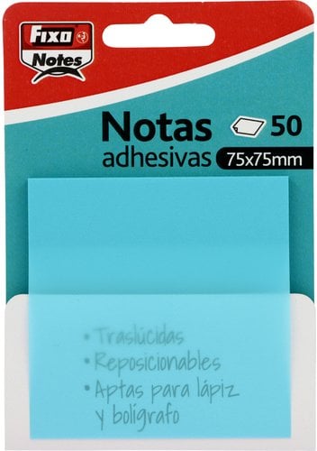 NOTAS ADHESIVAS FIXO 50h 75x75 TRAS.AZ.P