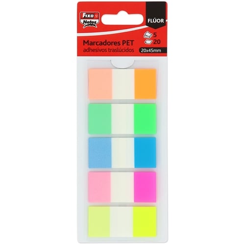 BANDERITAS ADHES. FIXO 20x45 FLUOR P/5