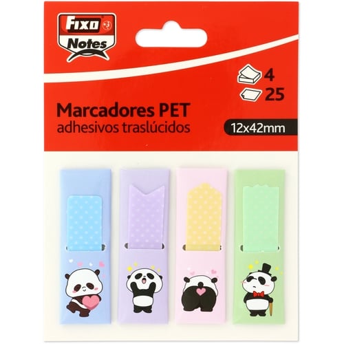 BANDERITAS ADHES. FIXO 12x42 PANDA P/4