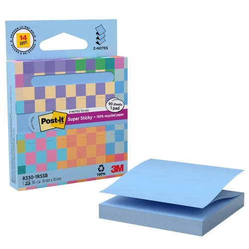 TACO NOTAS POST-IT RECICL.76X76 AZUL