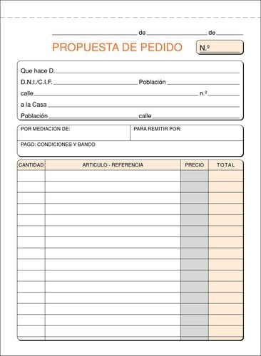 TALONARIO PEDIDOS 4º NATURAL LOAN