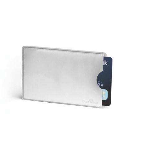 FUNDA TARJETAS DURABLE RFID PLATA B/10