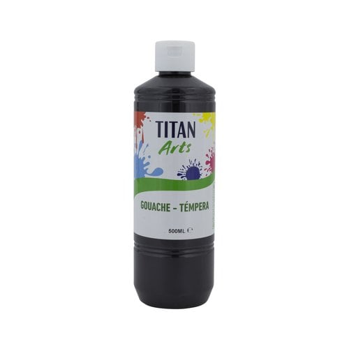 TEMPERA TITAN AC ESC.500ml NEGRO