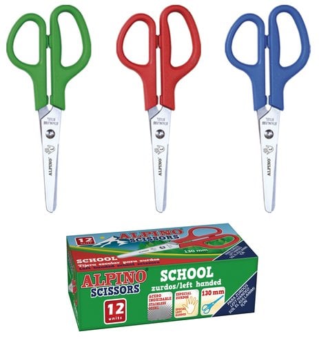 TIJERA ESC. ALPINO 13CM ZURDOS CAJA 12