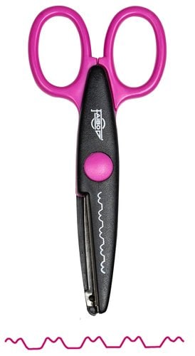 TIJERAS FAIBO DENTADA ROSA