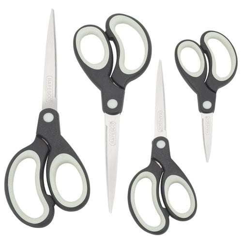 TIJERAS RAPESCO MANGO SUAVE P/4 NEGRO